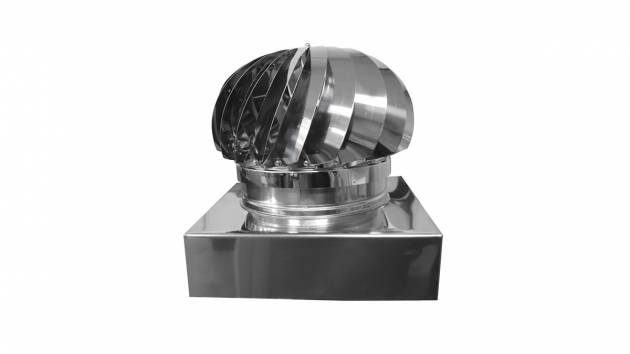 Aspiratore Eolico Inox con Base Quadrata